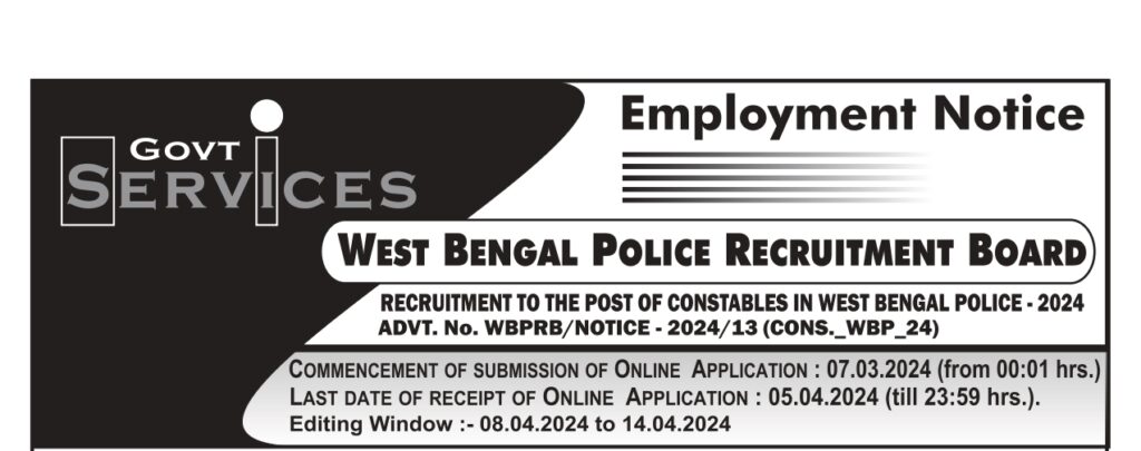 RECRUITMENT TO THE POST OF CONSTABLE