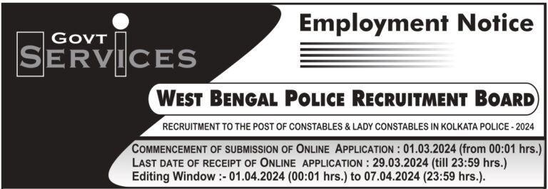 RECRUITMENT To The Posts Of Constables & Lady Constables