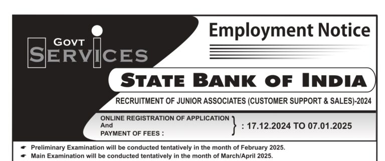 RECRUITMENT OF JUNIOR ASSOCIATES (CUSTOMER SUPPORT & SALES)