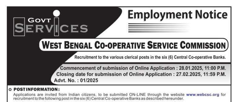 WEST BENGAL CO-OPERATIVE SERVICE COMMISSION
