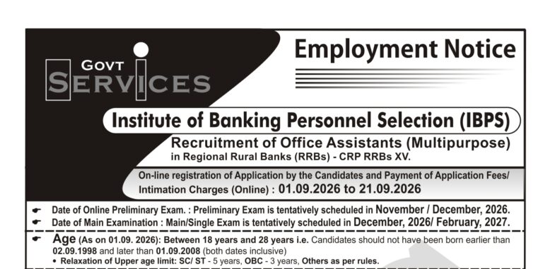 Recruitment of Office Assistants (Multipurpose)
